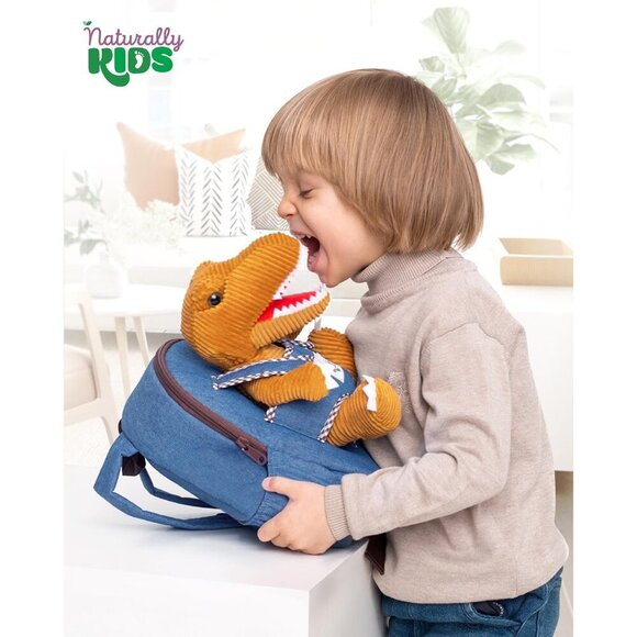 🆕 Girls Blue Stuffed Animal Toy Small Kids Dinosaur Toddler Gifts Backpack - Picture 8 of 9
